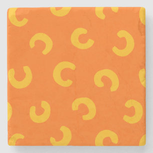 Organic Broken Circle Retro Geometric Orange Stone Coaster