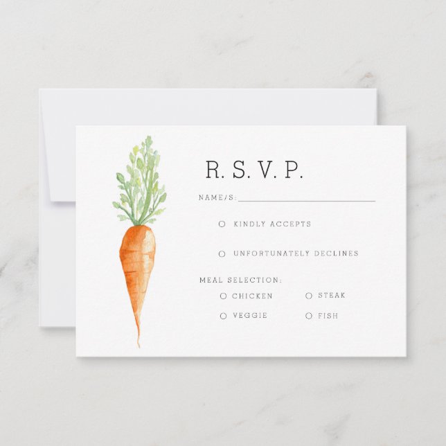 Organic Carrot | Watercolor RSVP (Front)