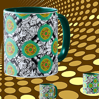 Organic Chaos Bold Pattern w/Green Certainty. Mug