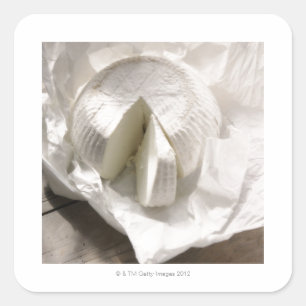organic cheese unwrapped and cut square sticker
