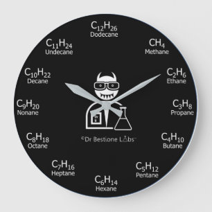 Organic Chemistry Clock - Black