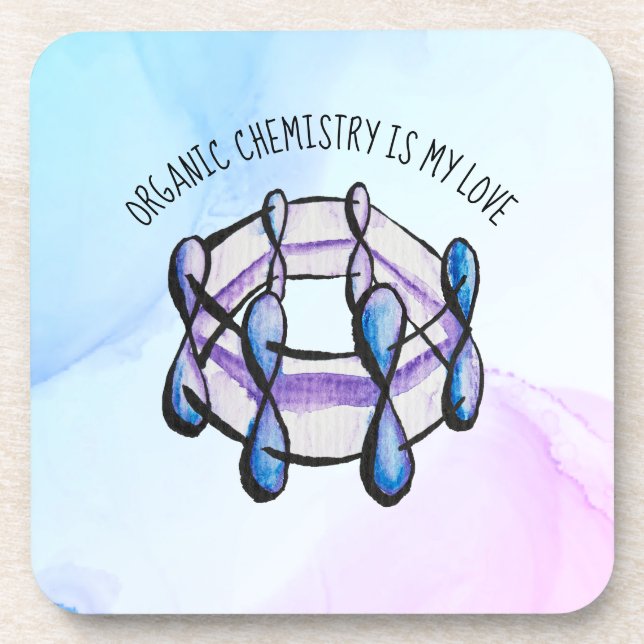 Organic Chemistry Love Molecule Student Teacher Coaster (Front)