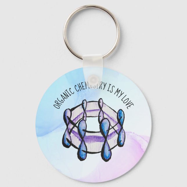 Organic Chemistry Love Molecule Student Teacher Key Ring (Front)