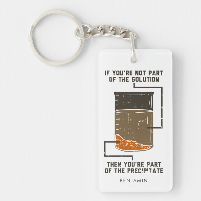 Organic Chemistry Science Teacher Personalised Key Ring (Front)