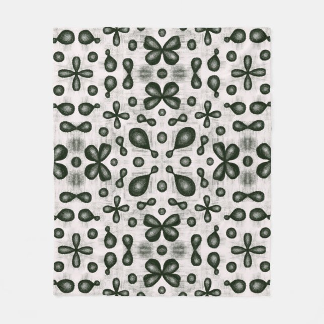 Organic chemistry student black and white pattern fleece blanket (Front)