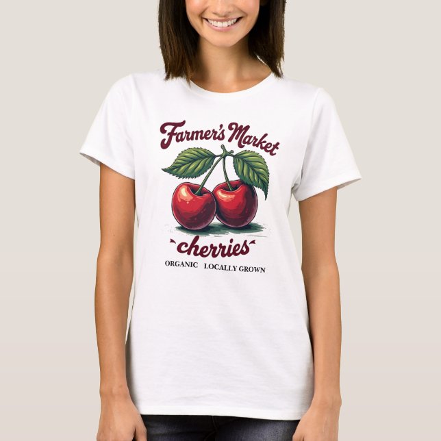 Organic Cherries Tee – Locally Grown & Sweet (Front)