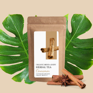 Organic Cinnamon Herbal Tea Business Label