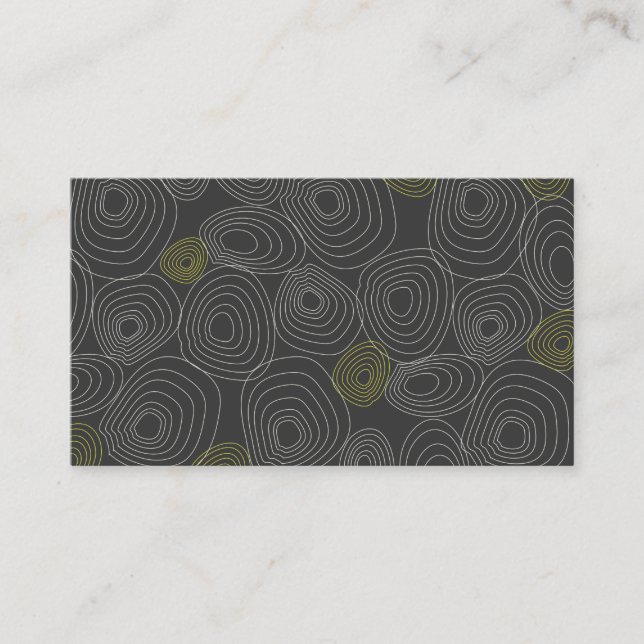 Organic Circle Shapes Pattern in Grey/White Business Card (Front)
