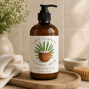 Organic Coconut Body Lotion Skincare Sticker Label