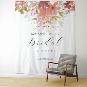 Organic Country Floral Watercolor Hand-painted Tapestry