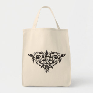 Organic customisable silhouette damask totebag tote bag