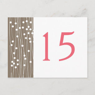 Organic Dots & Lines Wedding Table Number Cards