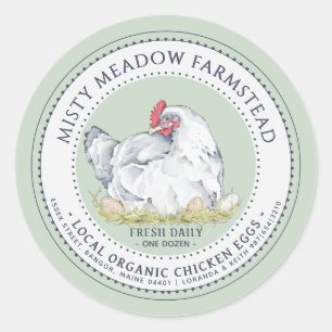 Organic Egg Carton Market Label Hen on Nest Green