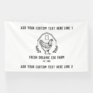 Organic Egg Farm Farmhouse Rustic Chicken  Banner