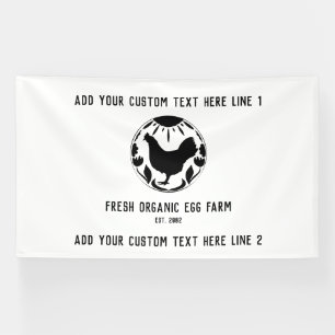 Organic Egg Farm Farmhouse Rustic Chicken  Banner