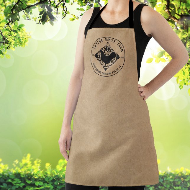 Organic Egg Farm Farmhouse Rustic Chicken  Busines Apron (Creator Uploaded)