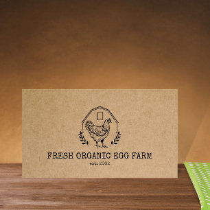 Organic Egg Farm Farmhouse Rustic Chicken Business Card