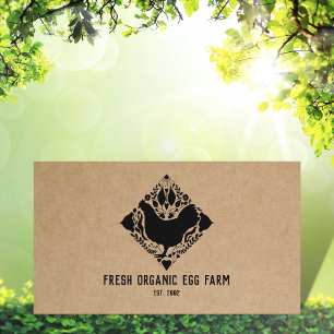 Organic Egg Farm Farmhouse Rustic Chicken Business Card