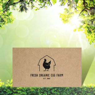 Organic Egg Farm Farmhouse Rustic Chicken Business Card