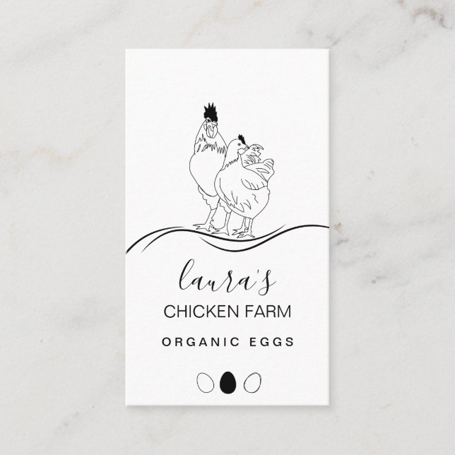 Organic Eggs Chicken Farm Hen Country Market Business Card (Front)