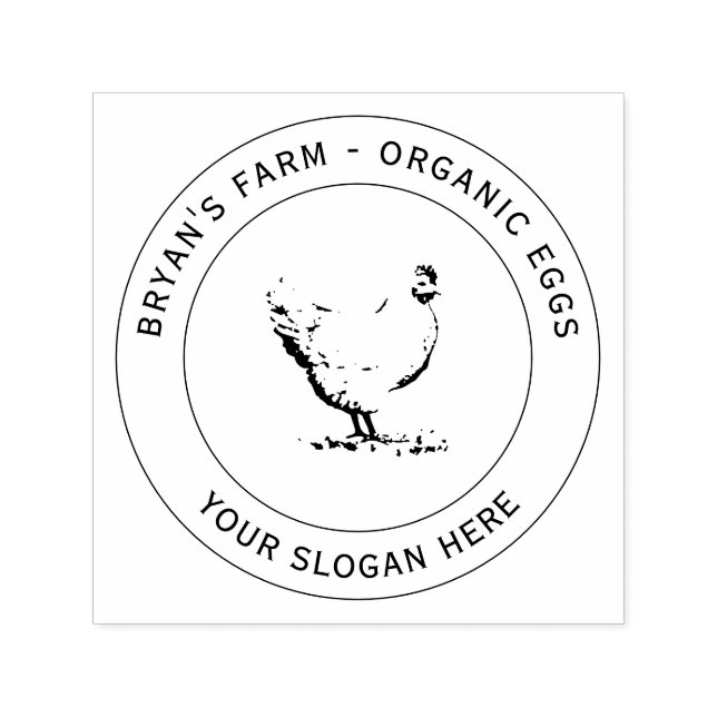 Organic Eggs Chicken Farm Self-inking Stamp (Design)