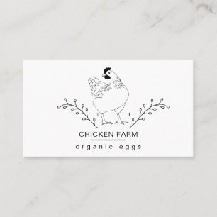 Organic Eggs Chicken Hen Farm Vintage Business Car Business Card