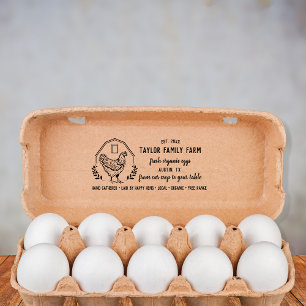 Organic Eggs Family Farm Vintage Rustic Chicken Ru Rubber Stamp