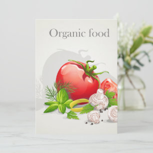 Organic Farm Fresh Vegetables Tomato and Herbs Invitation