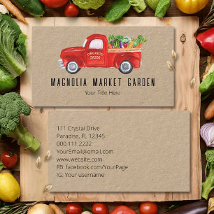 Organic Farm Truck Veggies Chicken Farmers Market Business Card