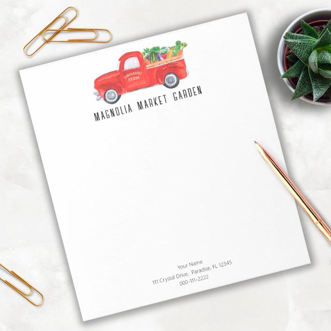 Organic Farm Truck Veggies Chicken Farmers Market  Notepad (Creator Uploaded)