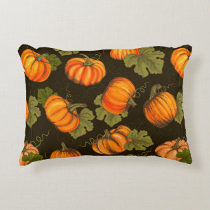 Organic farm vegetables seamless pattern with oran decorative cushion
