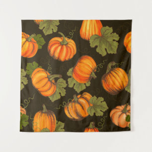 Organic farm vegetables seamless pattern with oran tapestry