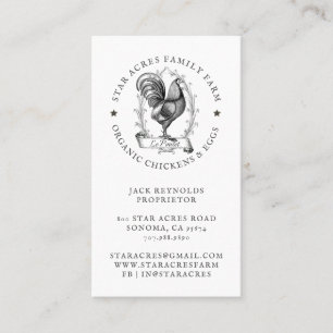 Organic Farm Vintage Hen Business Card