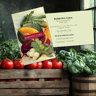 Organic Farm Vintage Seed Pack Vegetables Business Card