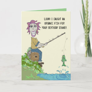 Organic Fish Dinner Birthday Card
