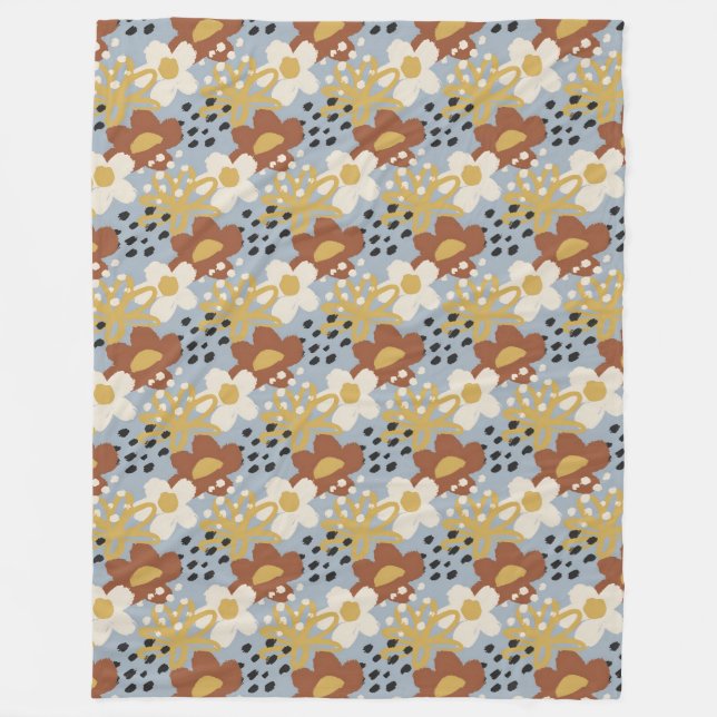 Organic Flat Floral Fleece Blanket (Front)