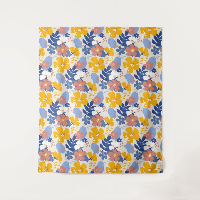 Organic Flat Floral  Tapestry (Front)