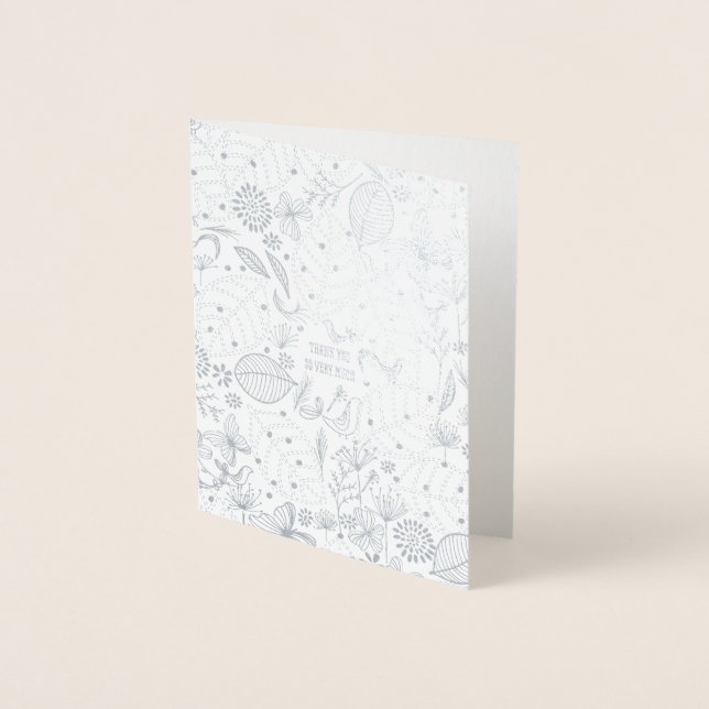 Organic Florals Foil Greeting Foil Card (Front)