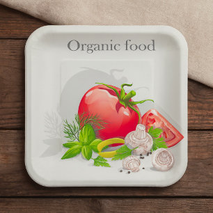 Organic Food Vegetables Paper Plate