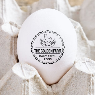 Organic Free-Range Egg Chicken Business Rubber Stamp