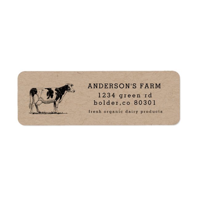 organic fresh creamery dairy return address label (Front)