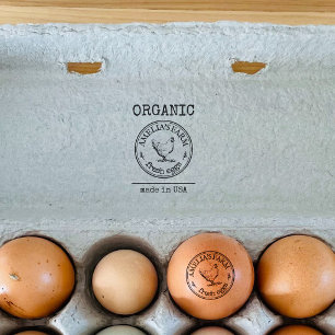 Organic Fresh Eggs Business Logo Custom Rubber Stamp