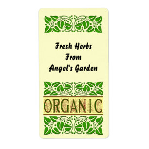 Organic Garden Custom Herb Label