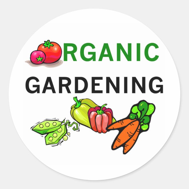 Organic Gardening T-shirts and Gifts Classic Round Sticker (Front)