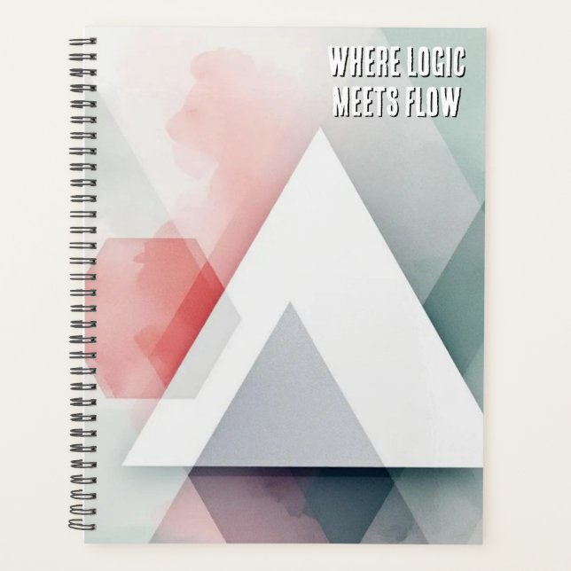 Organic Geometry Fusion | Watercolor & Geometric Planner (Front)