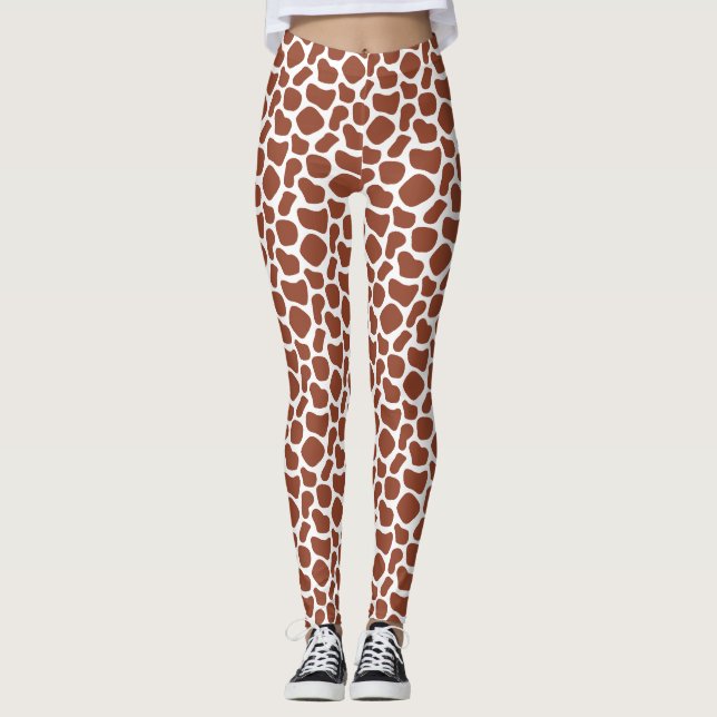 Organic Giraffe Print Seamless Pattern Leggings (Front)