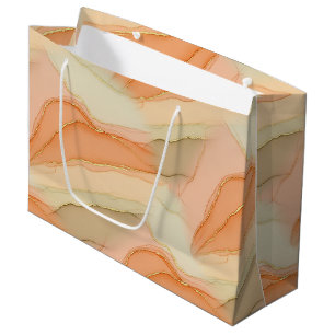 Organic Gold Marble Warm Neutral Abstract Large Gift Bag
