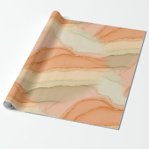 Organic Gold Marble Warm Neutral Abstract Wrapping Paper