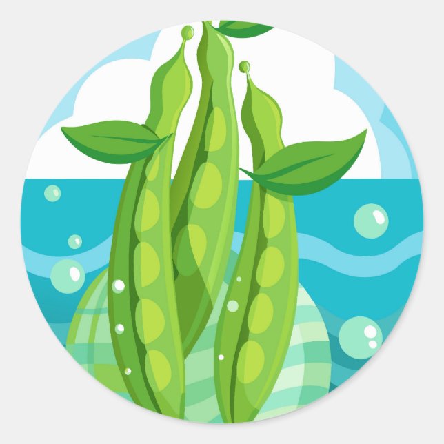 Organic Green Beans Vegetables Classic Round Sticker (Front)