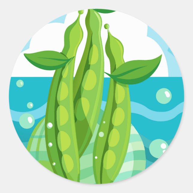 Organic Green Beans Vegetables Classic Round Sticker (Front)